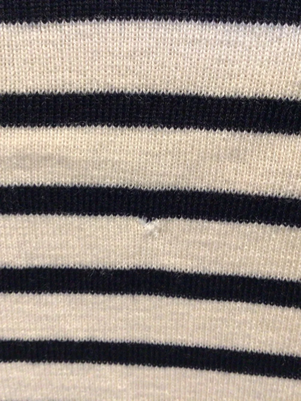 Saint James - Pure wool striped navy blue and cream quarter-zip sweater size 38 - Picture 8 of 16